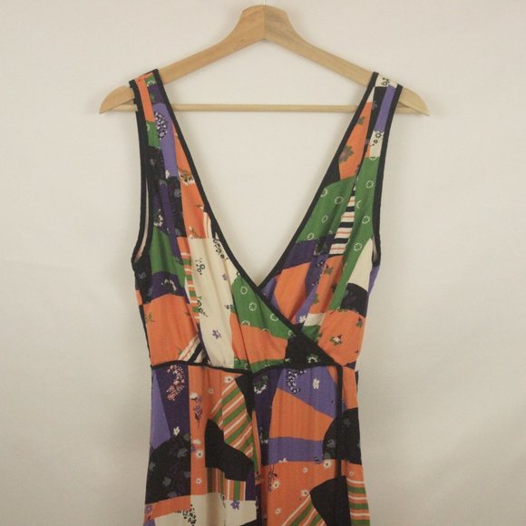 Urban Outfitters Patchwork Fall Jumper Floral Size 2 - Picture 3 of 6